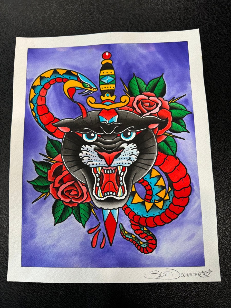 Scott Denhalter’s original panther painting