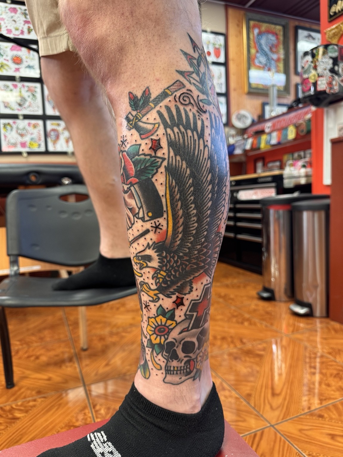 Completed color tattoo, view 5 — tattoo by Scott Denhalter