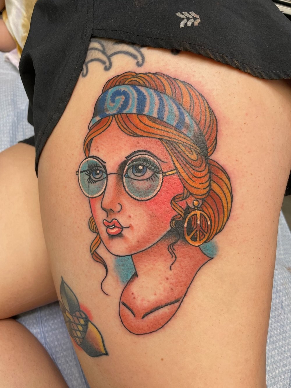 Traditional portrait — tattoo by Scott Denhalter